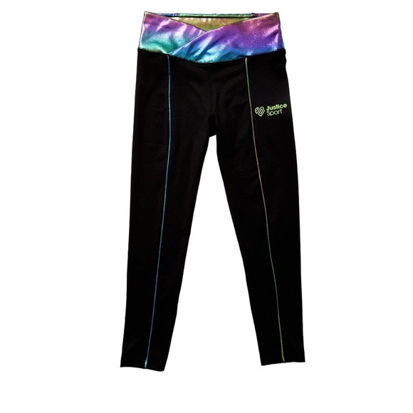 Girls’ J-Sport justice Cross Waistband Active 3-D printed logo Leggings size 10M - Picture 2 of 5